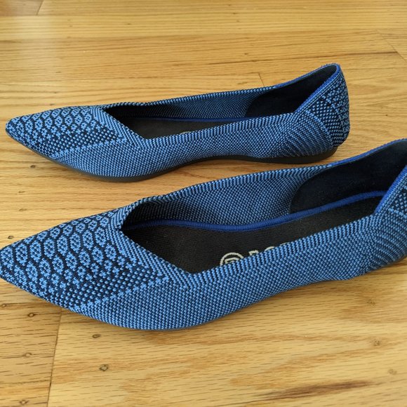Rothy’s The Point Lapis Python Blue Size 7.5 Rare - Picture 14 of 15